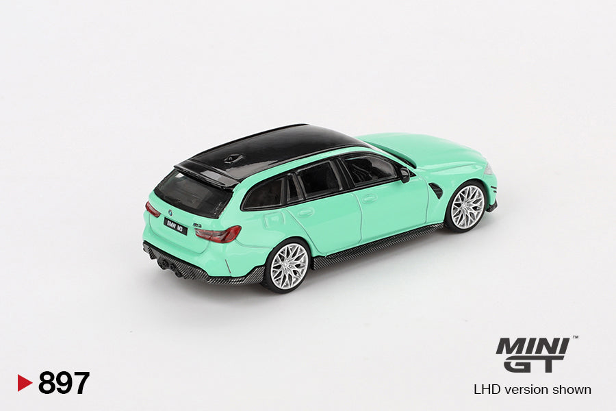 BMW M3 M Performance Touring Mint Green 1:64 scale model car - Mini GT