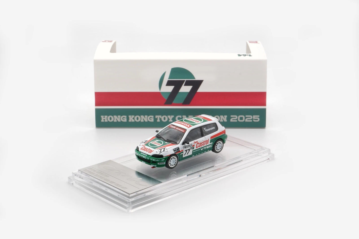 HONDA Civic EG6 - Castrol 77 National Saloon Car Cup 1993 (RHD) -HKTCS25 1:64 scale model car - BM Creation