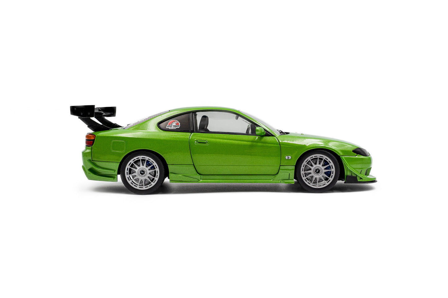 side view of Nissan Silvia S15 Spec-R Aero Solido Green 1999 1:18 Scale model car - Solido