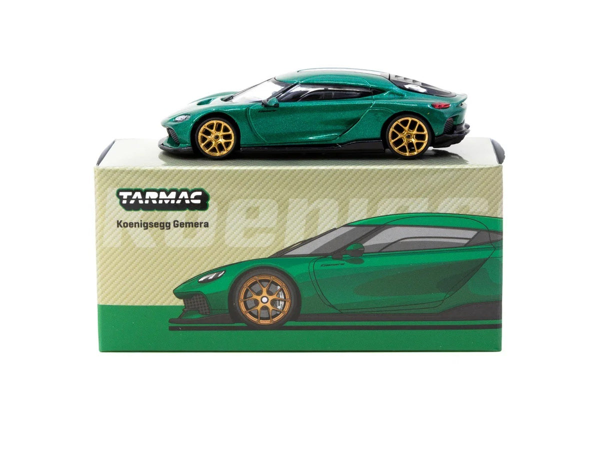 Koenigsegg Gemera green 1:64 scale model car in its Tarmac Works display packaging (T64G-TL053-GR)