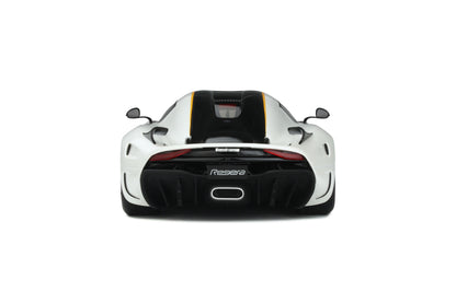 back view Koenigsegg Regrera Record White 2023 1:18 scale model car by GT Spirit