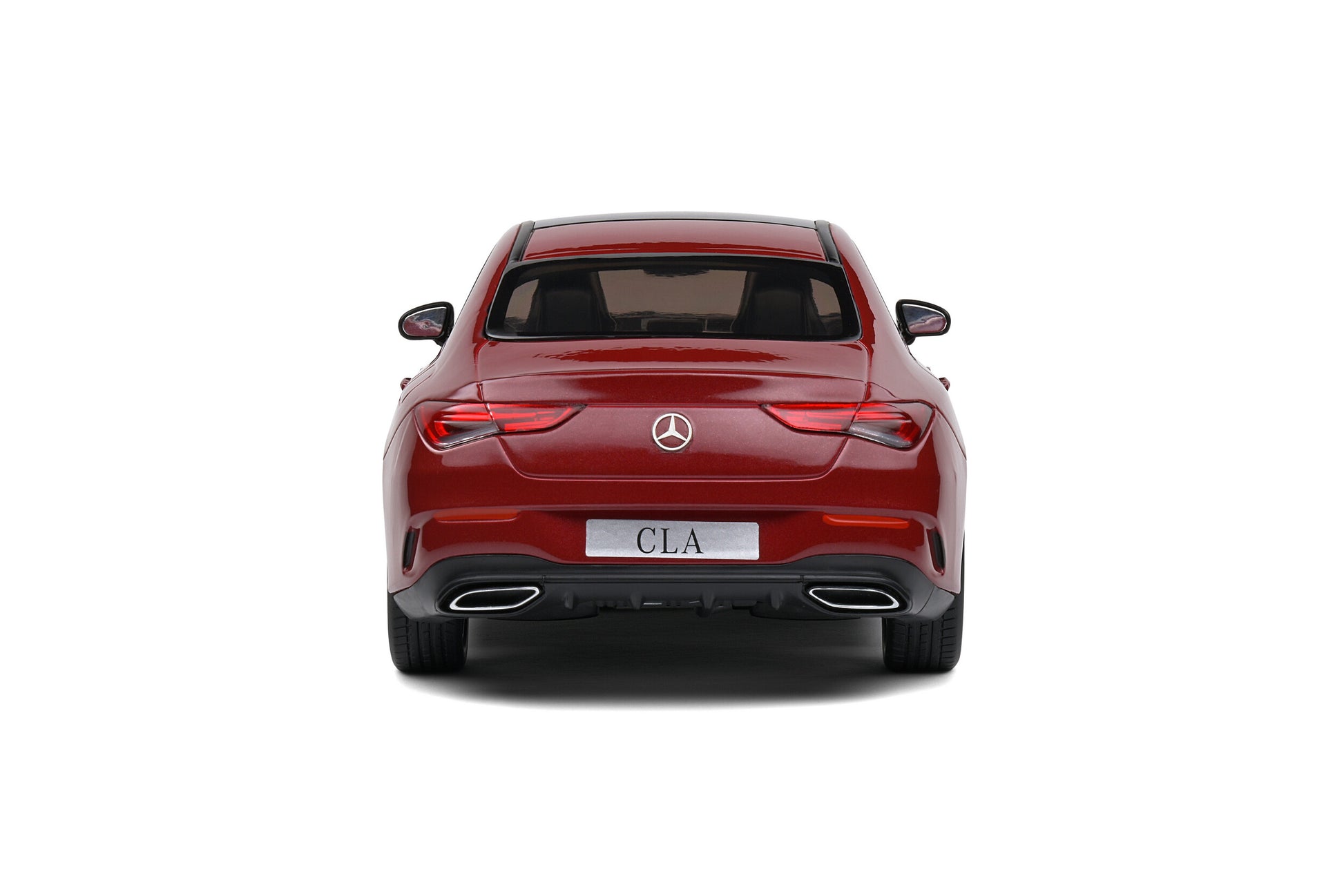 back view of Mercedes Benz CLA C118 Coupe AMG Line - Rouge Patagonie - 2019 Solido scale model car