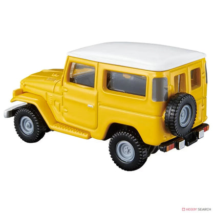 Toyota Land Cruiser yellow 1:64 scale model car - Tomica Premium