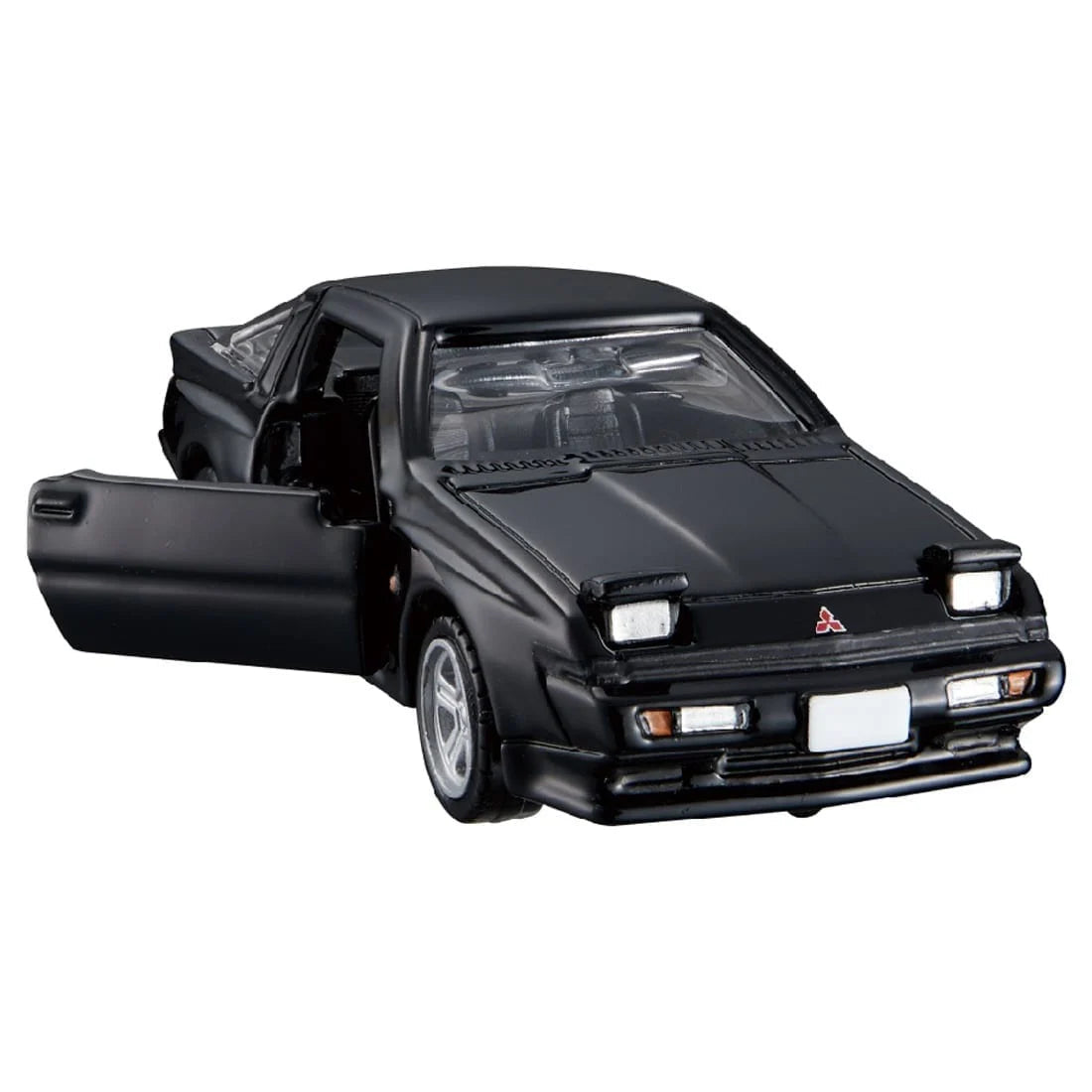 front perspctive view with door open of Mitsubishi Starion '24 1:64 Scale Model Car – Tomica Premium (Product Code: 933885)