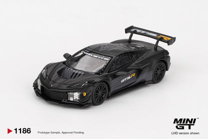 Chevrolet Corvette Z06 GT3.R Road America Test Car 1:64 Scale Model Car – Mini GT (Product Code: MGT01186) with 'MINI GT' branding on a white background
