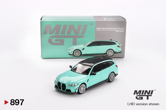 BMW M3 M Performance Touring Mint Green 1:64 scale model car - Mini GT