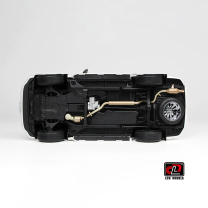 Top-down view of a Toyota Land Cruiser White 1:18 scale model car - LCD Models