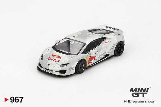 Front perspective view of Lamborghini Huracan LB WORKS ver. 2 Mad Mike NIMBUL 1:64 scale model car - Mini GT