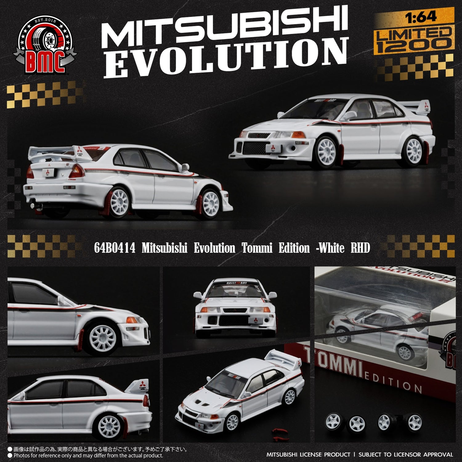 Mitsubishi Lancer Evo 6.5  White Tommi Edition 1:64 scale model car by BM creations