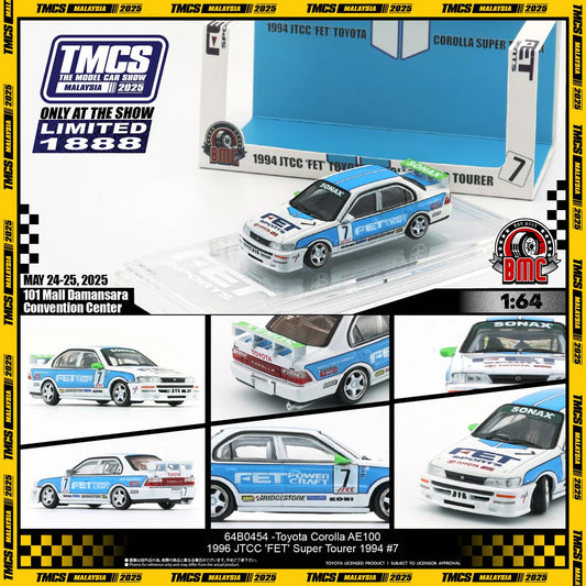Toyota Corolla AE100 JTCC 'FET' Super Tourer 1994 #7 TMCS2025 1:64 scale model car - BM Creations