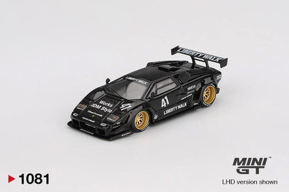 Lamborghini Countach LB-Works Black 1:64 scale model car - Mini GT