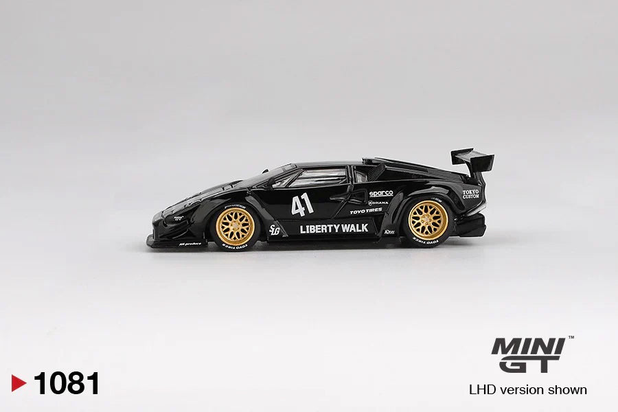 Lamborghini Countach LB-Works Black 1:64 scale model car - Mini GT