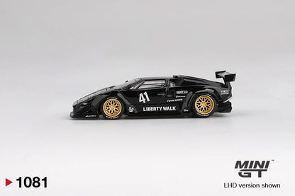 Lamborghini Countach LB-Works Black 1:64 scale model car - Mini GT