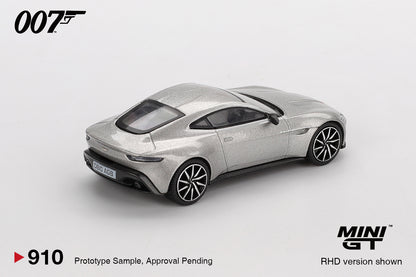 back perspective view of Aston Martin DB10 “Spectre” blister pack 1:64 scale model car - Mini GT