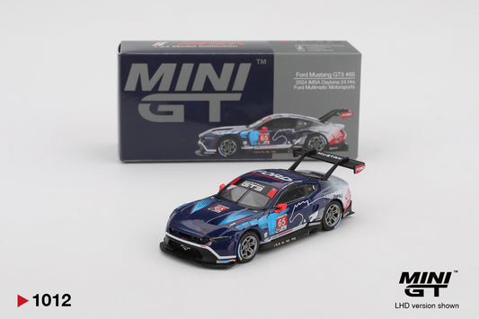 Ford Mustang GT3 #65 Ford Multimatic Motorsports 2024 IMSA Daytona 24 Hrs 1:64 scale model car - Mini GT