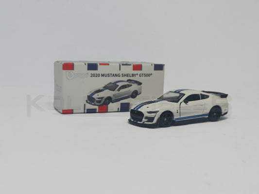 Shelby GT500 White 1:64 scale model car - Bburago