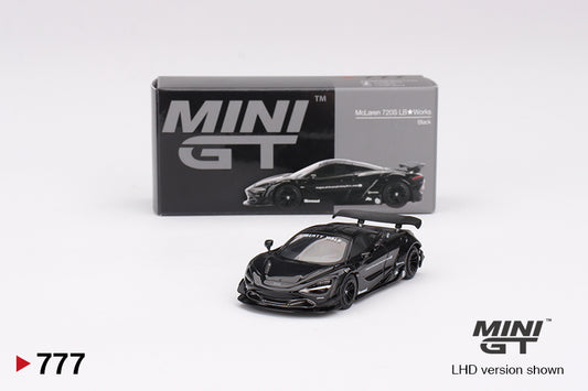 Box of McLaren 720S LB★Works Black 1:64 scale model car - Mini GT