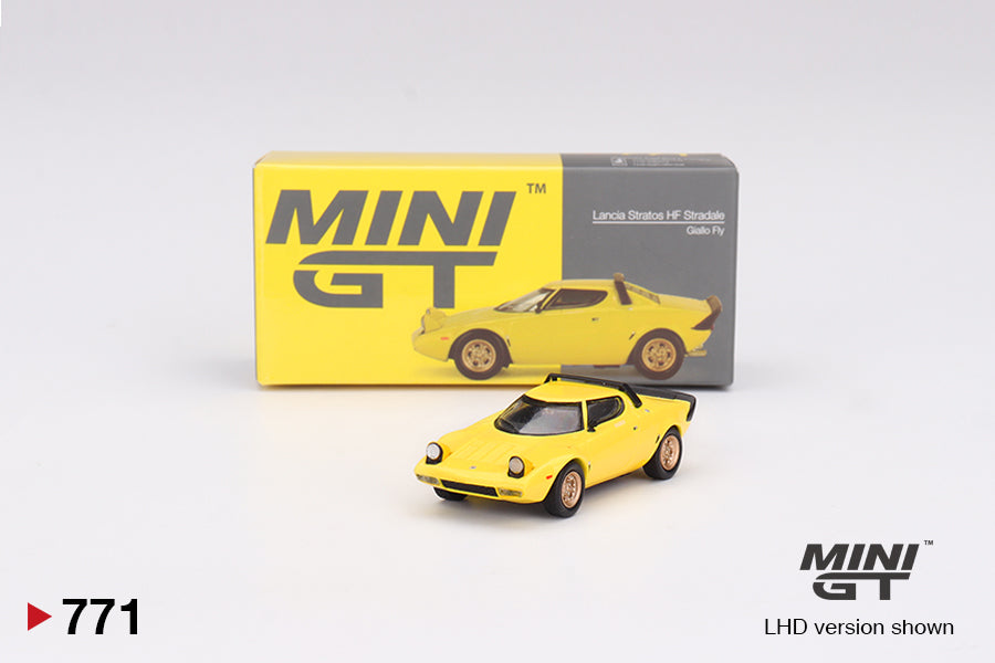 Lancia Stratos HF Stradale Giallo Fly 1:64 scale model car - Mini GT