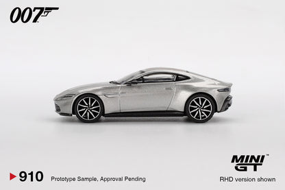 side view of Aston Martin DB10 “Spectre” blister pack 1:64 scale model car - Mini GT