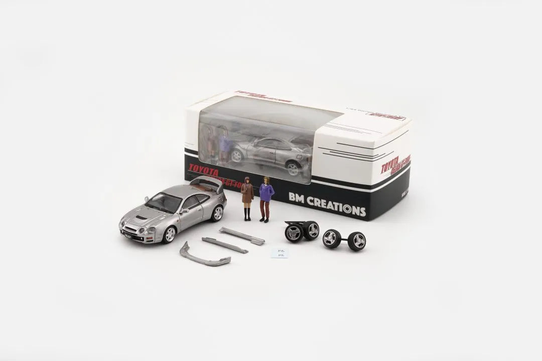 Toyota Celica GT Four-ID Silver (RHD) w/ Figures 1:64 scale model car - BM Creations