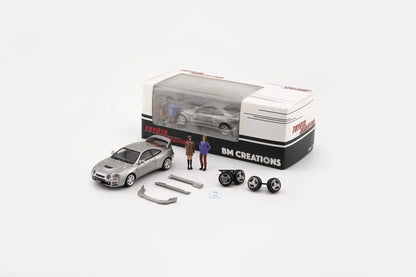 Toyota Celica GT Four-ID Silver (RHD) w/ Figures 1:64 scale model car - BM Creations