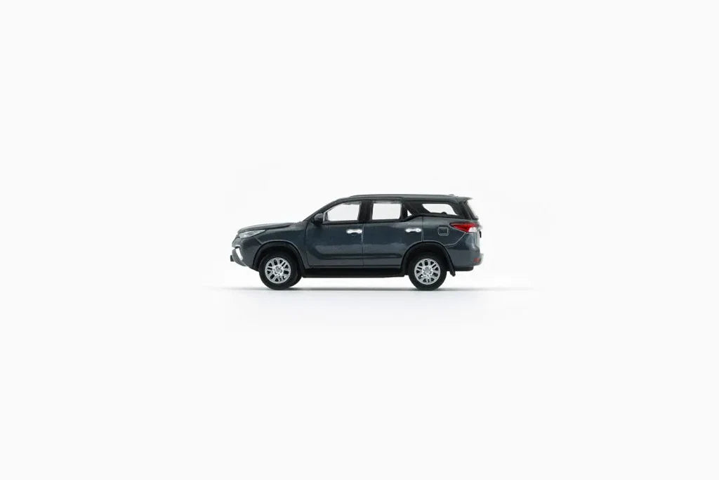side view of Toyota Fortuner 2018 Dark Gray Silver 164 Scale Model Car – BM Creations (Product Code 64B0475)