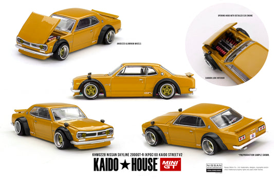 Nissan Skyline 2000 GT-R (KPGC10) Kaido Street V2 1:64 scale model car - KAIDOHOUSE X Mini GT