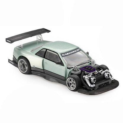 Nissan Silvia S13-R Kaido Works V1 1:64 Scale Model Car – Mini GT x KAIDOHOUSE (Product Code: KHMG0232) with visible branding on a white background
