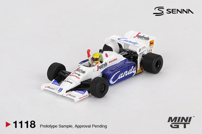 Mini GT 1:64 Toleman TG184 #19 Ayrton Senna 1984 Monaco Grand Prix diecast model view 1