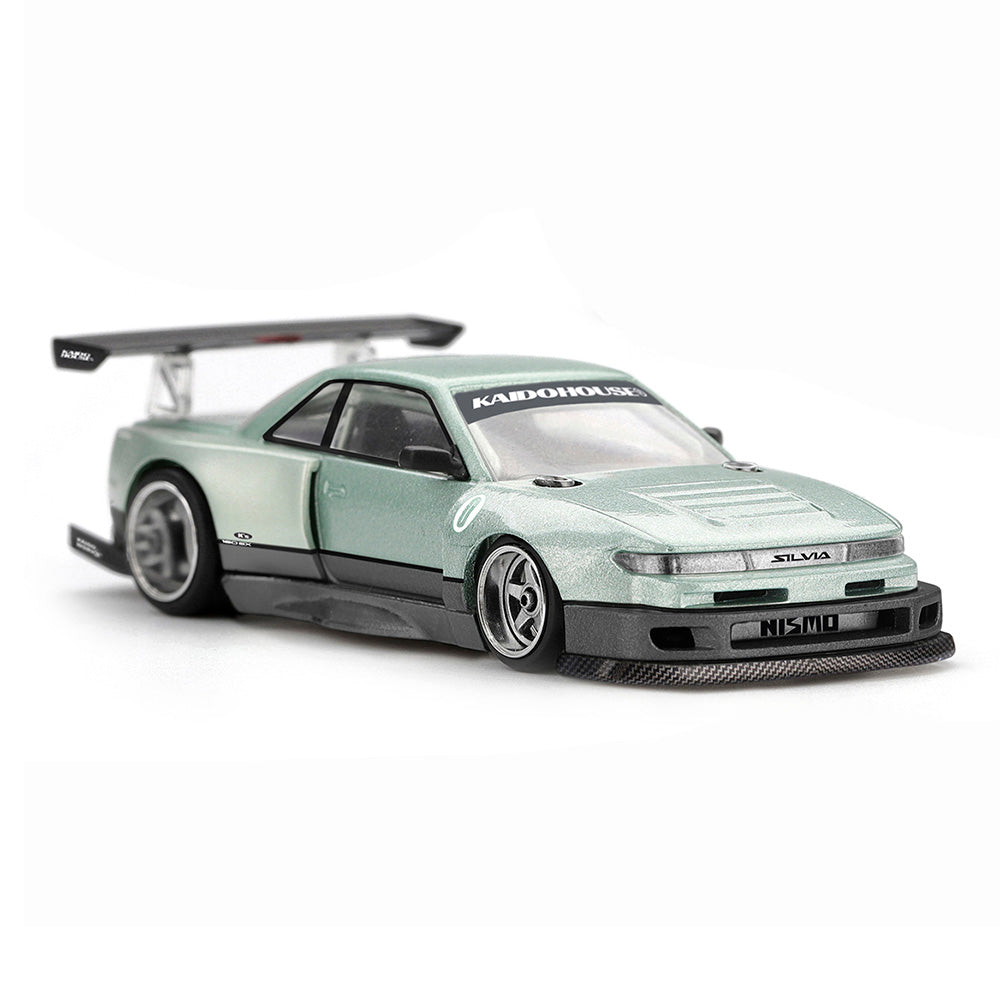 Nissan Silvia S13-R Kaido Works V1 1:64 Scale Model Car – Mini GT x KAIDOHOUSE (Product Code: KHMG0232) a white background