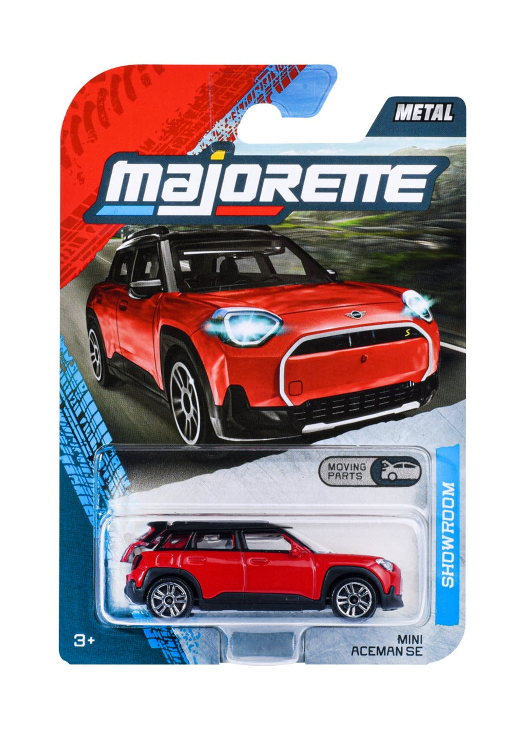 Majorette Showroom Premium Mini Aceman SE red 1:64 scale diecast model car in blister-card packaging