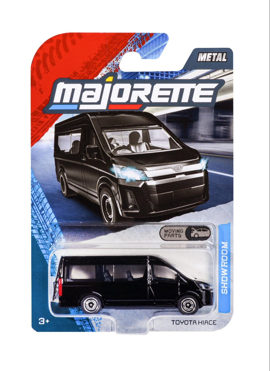 Majorette Showroom Premium Toyota Hiace black 1:64 scale diecast model van in blister-card packaging