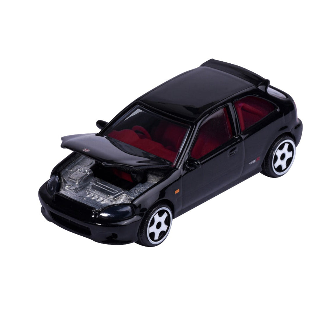 Majorette Vintage Premium Honda Civic Type R EK9 black 1:64 scale diecast model car, close-up view