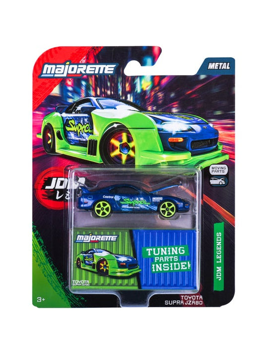 Toyota Supra JZA80 Blue 1:64 scale model car - Majorette JDM Legends Deluxe