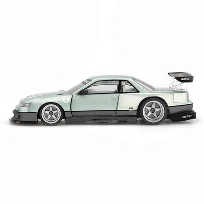 Nissan Silvia S13-R Kaido Works V1 1:64 Scale Model Car – Mini GT x KAIDOHOUSE (Product Code: KHMG0232) on a white background
