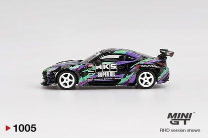 Side view of Toyota GR86 HKS TYPE R 2022 Tokyo Auto Salon 1:64 scale model car - Mini GT