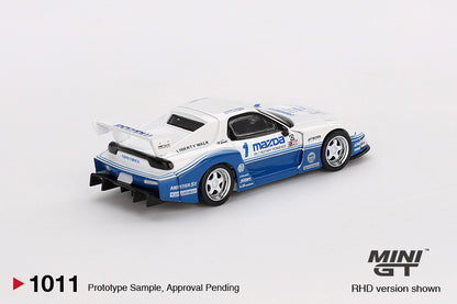 Back view of MAZDA RX-7 LB-Super Silhouette IMSA 1:64 scale model car - Mini GT