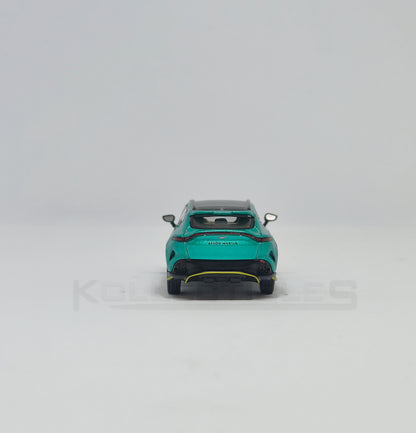 Back view of Aston martin DBX Green 1:64 scale model car - Xcartoys x Poprace