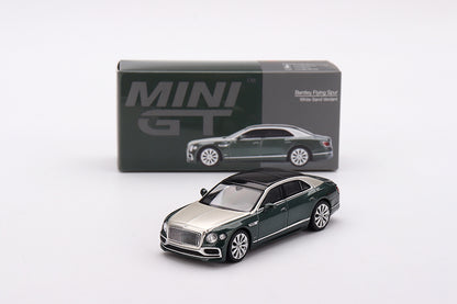 Bently Flying Spur White Sand Verdant scale model car - Mini GT