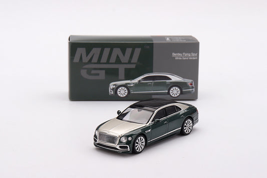 Bently Flying Spur White Sand Verdant scale model car - Mini GT