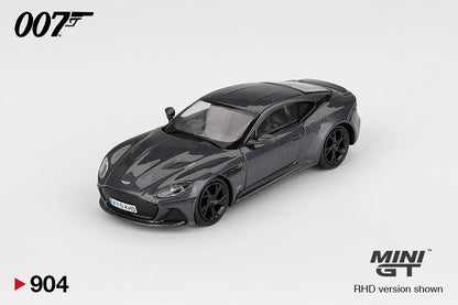 Front perspective of Aston Martin DBS no time to die 1:64 scale model car - Mini GT