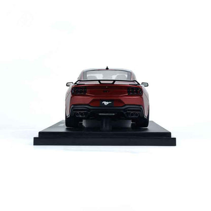 Back view of Ford Mustang GT 2024 Rapid RED 1:18 scale model car -GT Spirit