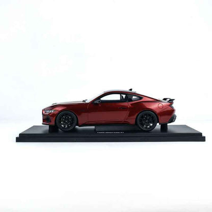 Side view of Ford Mustang GT 2024 Rapid RED 1:18 scale model car -GT Spirit