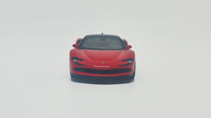front vew of Ferrari SF90 Red 1:64 scale model car - Bburago