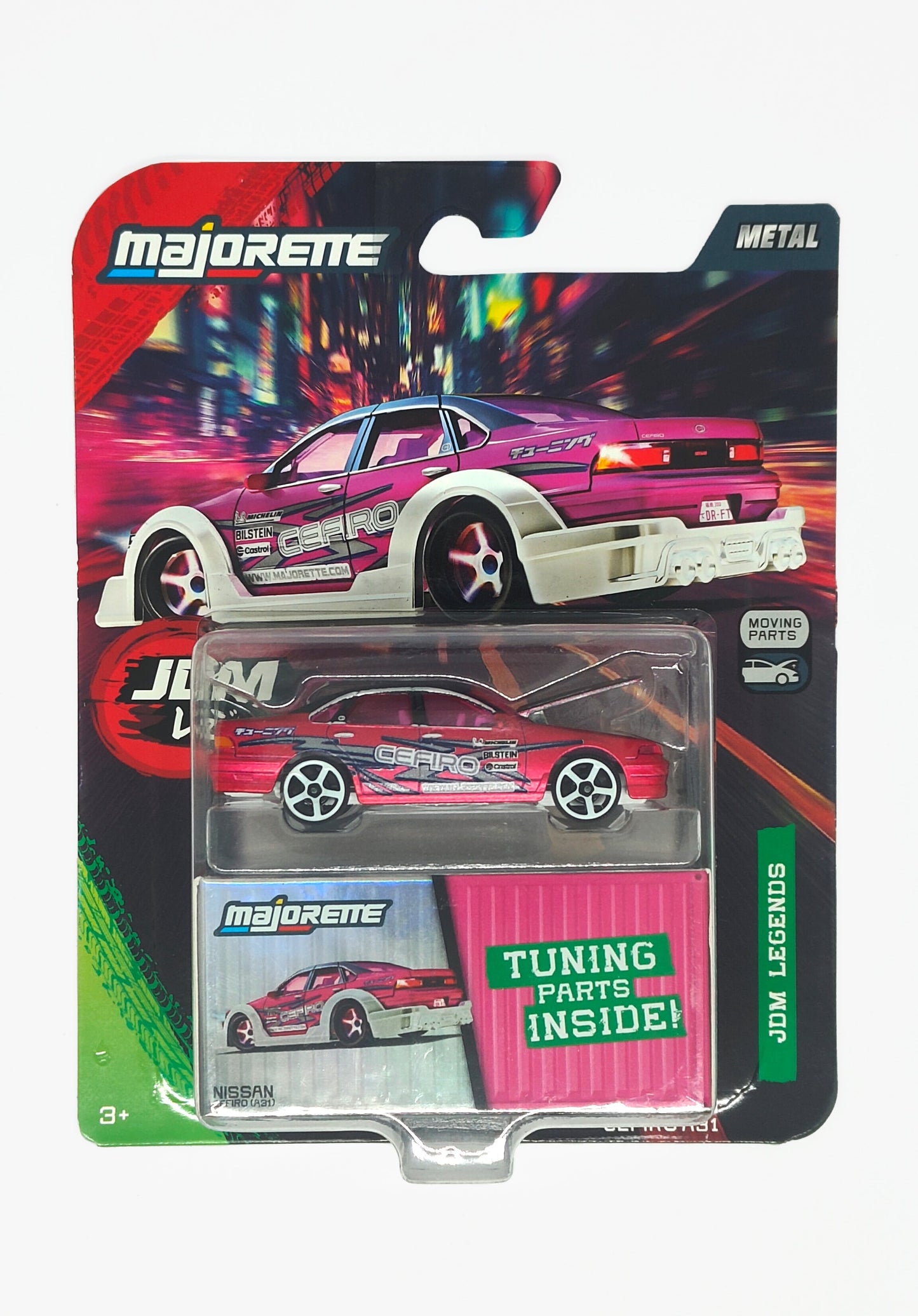 Nissan Cefiro A31 Silver 1:64 scale model car - Majorette JDM Legends Deluxe