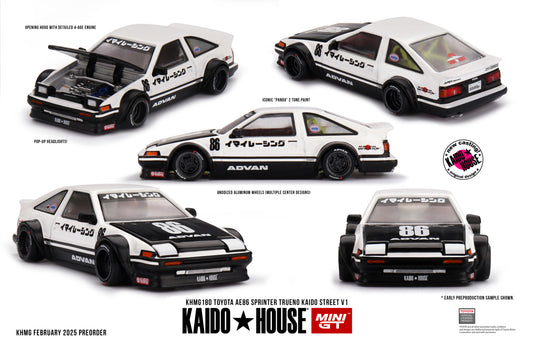 Toyota AE86 Sprinter Trueno Kaido Street V1 1:64 scale model car - Mini GT Product code KHMG180