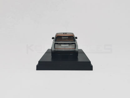 Back view of Land Rover Range Rover Silver 1:64 white model car by LCD Models