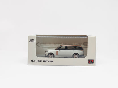 Box view of Land Rover Range Rover White 1:64 white model car by LCD Models