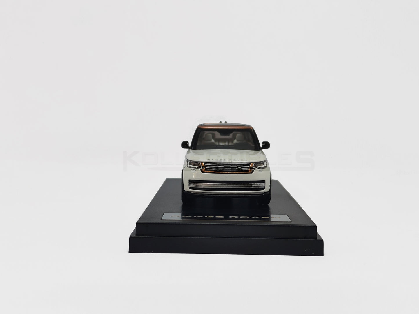 Front view of Land Rover Range Rover White 1:64 white model car by LCD Models