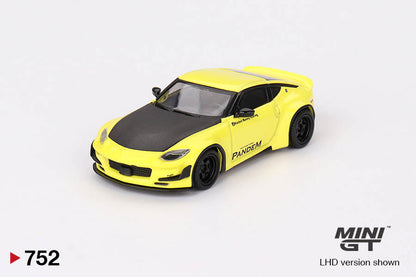 Nissan Z Pandem Ikazuchi Yellow 1:64 scale model car - Mini GT